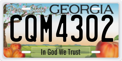GA license plate CQM4302