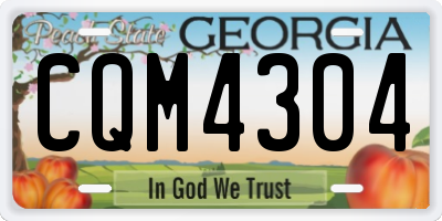 GA license plate CQM4304
