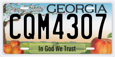 GA license plate CQM4307
