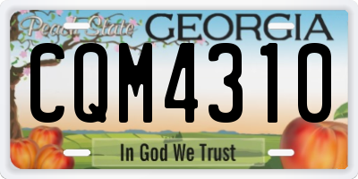 GA license plate CQM4310