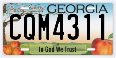 GA license plate CQM4311