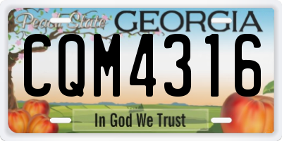 GA license plate CQM4316