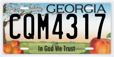 GA license plate CQM4317