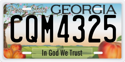 GA license plate CQM4325