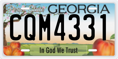 GA license plate CQM4331