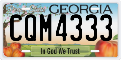 GA license plate CQM4333