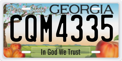 GA license plate CQM4335
