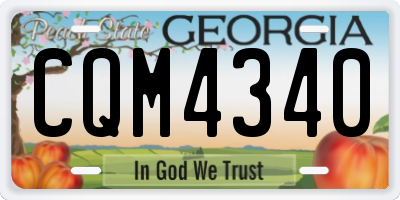 GA license plate CQM4340