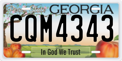 GA license plate CQM4343