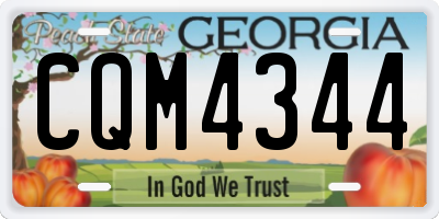 GA license plate CQM4344