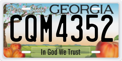 GA license plate CQM4352