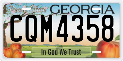 GA license plate CQM4358