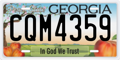 GA license plate CQM4359