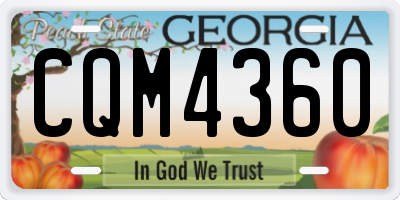 GA license plate CQM4360