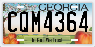 GA license plate CQM4364