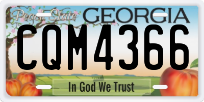 GA license plate CQM4366
