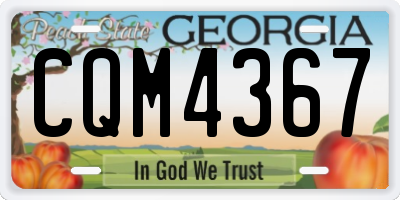 GA license plate CQM4367