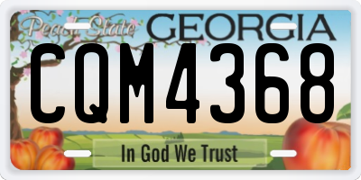 GA license plate CQM4368