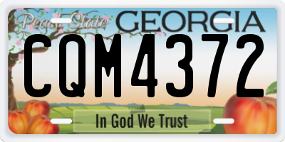 GA license plate CQM4372