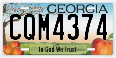 GA license plate CQM4374