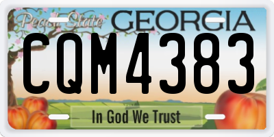 GA license plate CQM4383
