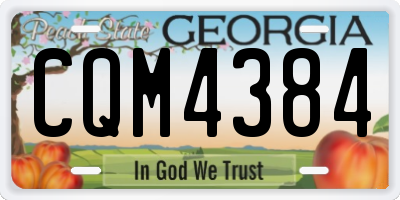 GA license plate CQM4384