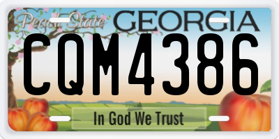 GA license plate CQM4386