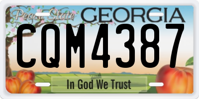 GA license plate CQM4387