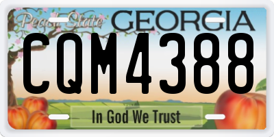 GA license plate CQM4388