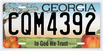 GA license plate CQM4392