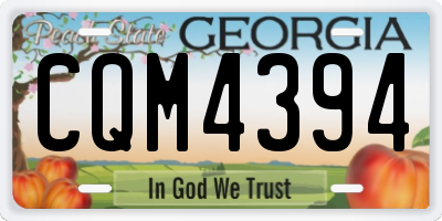 GA license plate CQM4394
