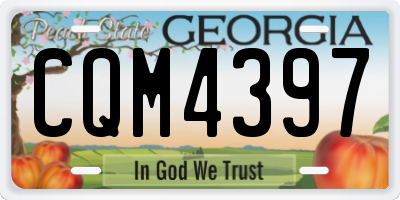 GA license plate CQM4397