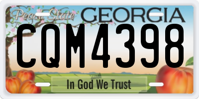 GA license plate CQM4398