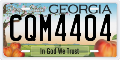 GA license plate CQM4404