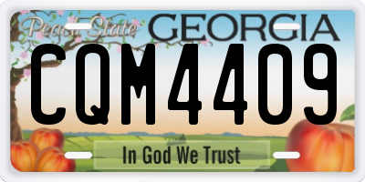 GA license plate CQM4409