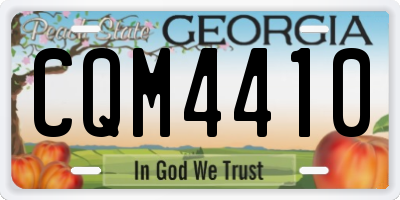 GA license plate CQM4410
