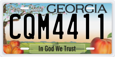 GA license plate CQM4411