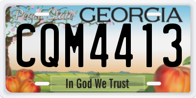 GA license plate CQM4413