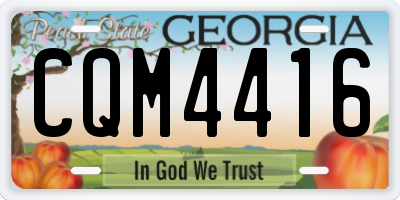 GA license plate CQM4416