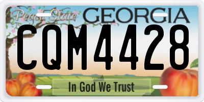 GA license plate CQM4428