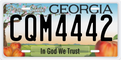 GA license plate CQM4442