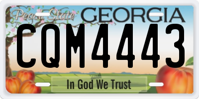 GA license plate CQM4443