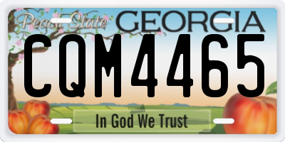 GA license plate CQM4465