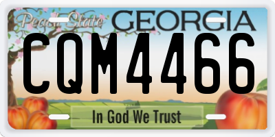 GA license plate CQM4466