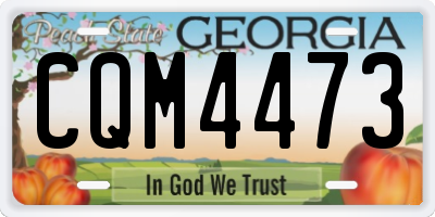 GA license plate CQM4473