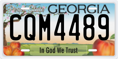 GA license plate CQM4489