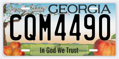 GA license plate CQM4490