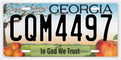 GA license plate CQM4497