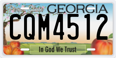 GA license plate CQM4512