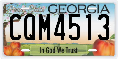 GA license plate CQM4513